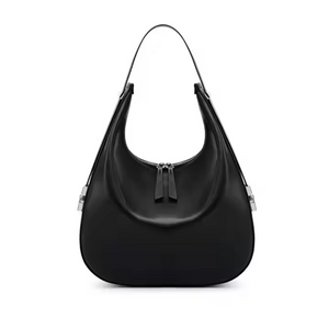 Benutzerdefinierte Sommer Neue Nischen -Design Cowhide Achselbeutel Einsübbeutel Handtasche Echtes Leder Halbmondschale Tasche